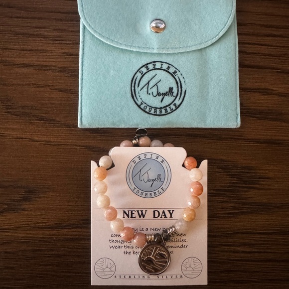 T. Jazelle New Day Sunset Quartz Beaded Bracelet with Sterling Silver Charm - Picture 11 of 11